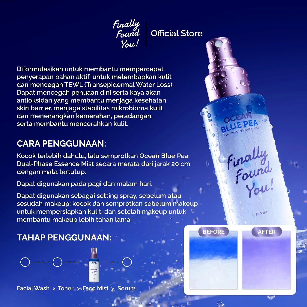 Finally Found You! Ocean Blue Pea Dual-Phase Essence Mist 100ml