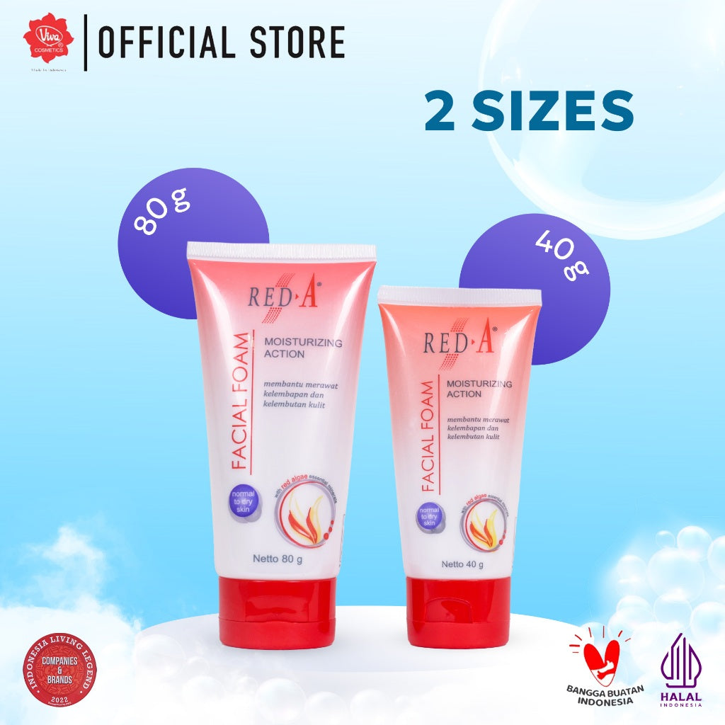 Red-A Facial Foam For Normal To Dry with Moisturizer Complex, Chamomile & Red Algae Extract (tersedia 40 Gr & 80 Gr )