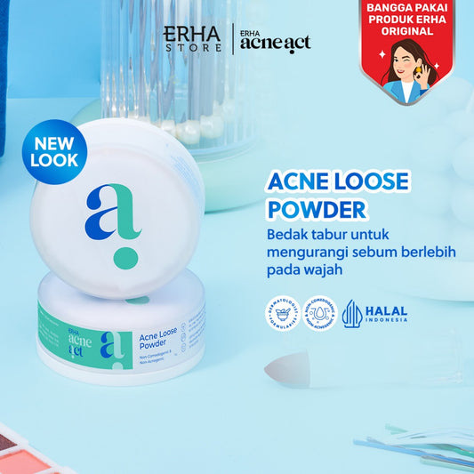 ERHA Acneact Acne Loose Powder 21 g - Bedak Tabur Kulit Jerawat | Non Comedogenic | Non Acnegenic