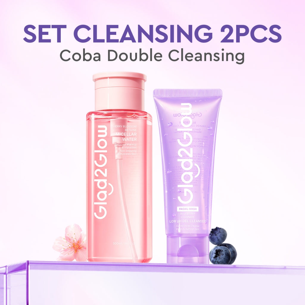 Glad2Glow Blueberry Ceramide Low pH Gel Cleanser facial wash skincare face wash sabun cuci muka cleansing balm exfoliating exfoliasi wajah sabun muka pembersih wajah Memperbaiki penghalang kulit tetap terhidrasi wajah G2G g2glow official store