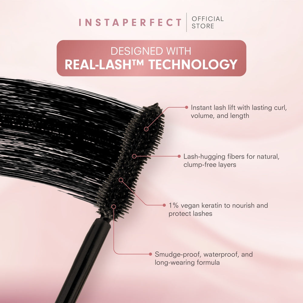 [BEST MASCARA 2025] Instaperfect Noir Lash Mascara (Maskara Bulu Mata Smudgeproof, Anti Clumpy, Lentik Panjang Tebal Natural Tahan Lama 24 Jam, Instant Lash Lift)