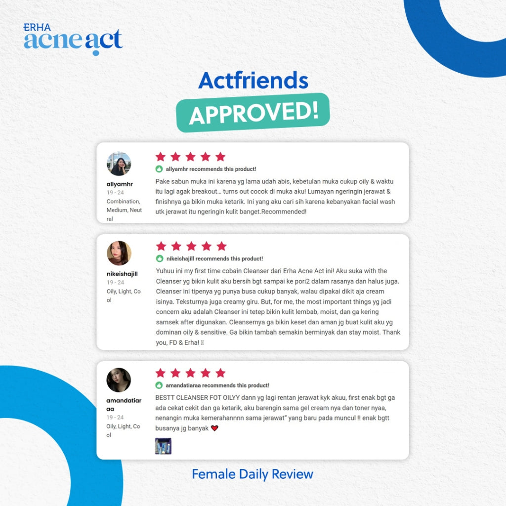 ERHA Acneact Oil-Free & Acne Control Cleanser - Sabun Wajah Kulit Minyak & Jerawat | BHA | Sulfur