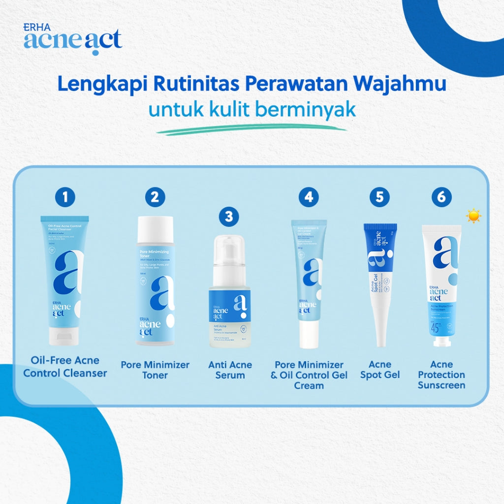 ERHA Acneact Oil-Free & Acne Control Cleanser - Sabun Wajah Kulit Minyak & Jerawat | BHA | Sulfur