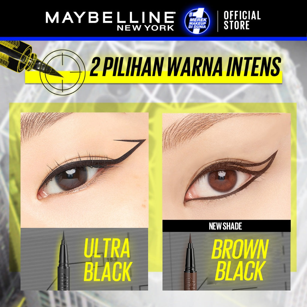 Maybelline Hypersharp Extreme Liquid Liner - 0.4gr (Eyeliner Eye Make Up Waterproof Tahan Air Long Lasting)