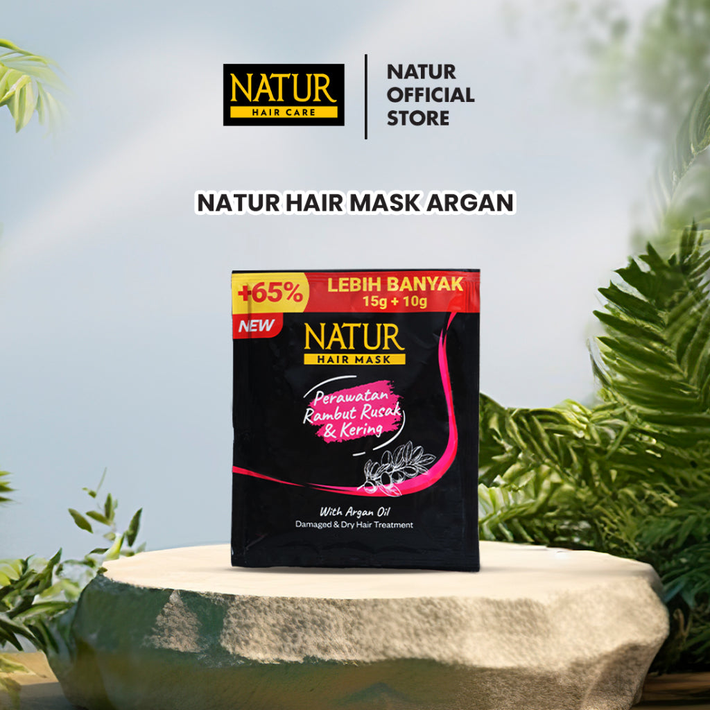 Natur Hair Mask Argan oil & Olive oil- Perawatan Rambut Rusak dan kering