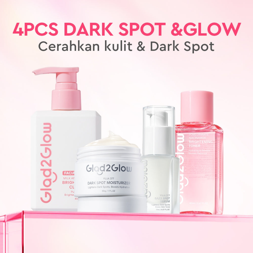 [ORDER NOW, HEMAT 30K]Glad2Glow Symwhite377 Dark Spot Bundle 7PCS-Yuja Skincare Cerah Brightening Moisturizer+Dark Spot Serum+Cleanser+Retinol Moisturizer+ Retinol Serum+Toner+Clay Stick Meringankan flek hitam mencerahkan warna kulit g2glow official store