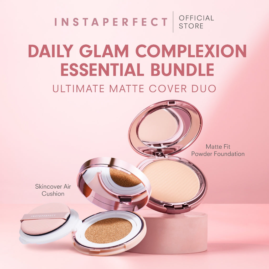 Instaperfect Daily Glam Complexion Essentials Bundle (Skincover Air Cushion + Matte Fit Powder Foundation)
