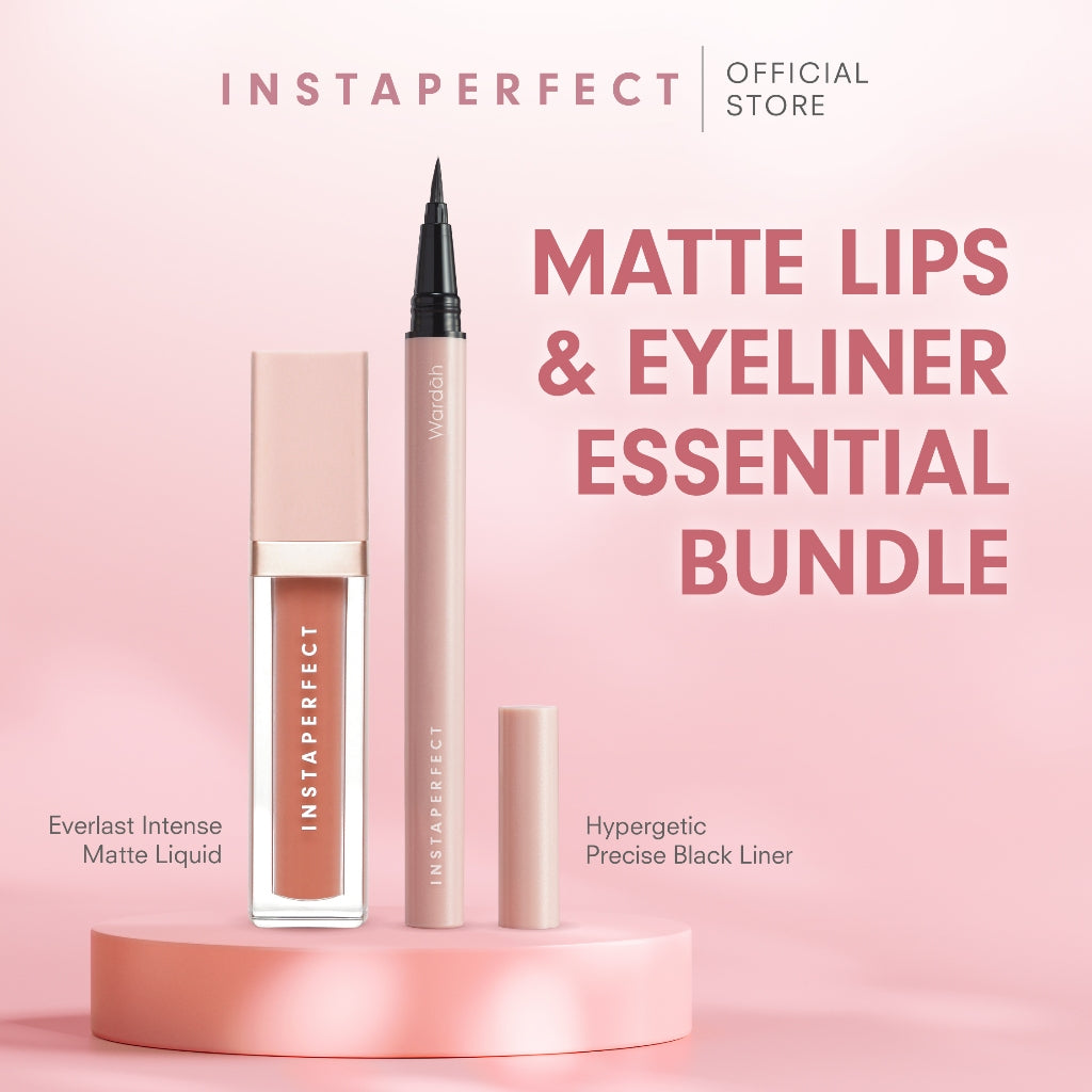 Instaperfect Matte Lips & Eyeliner Essentials Bundle (Everlast Intense Matte Liquid + Hypergetic Precise Black Liner)