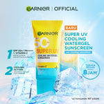 GARNIER Super UV Cooling Watergel Sunscreen SPF 50+ PA++++ Vitamin C Skincare - 30ml Sunscreen dengan sensasi dingin sunscreen spf 50 pa ++++