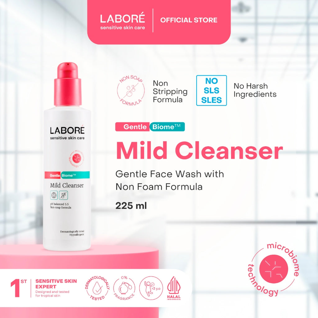 Labore Sensitive Skin Care GentleBiome Mild Cleanser 225 ml - Pembersih Wajah - Lembut - Cocok untuk Kulit Sensitif - Melembabkan