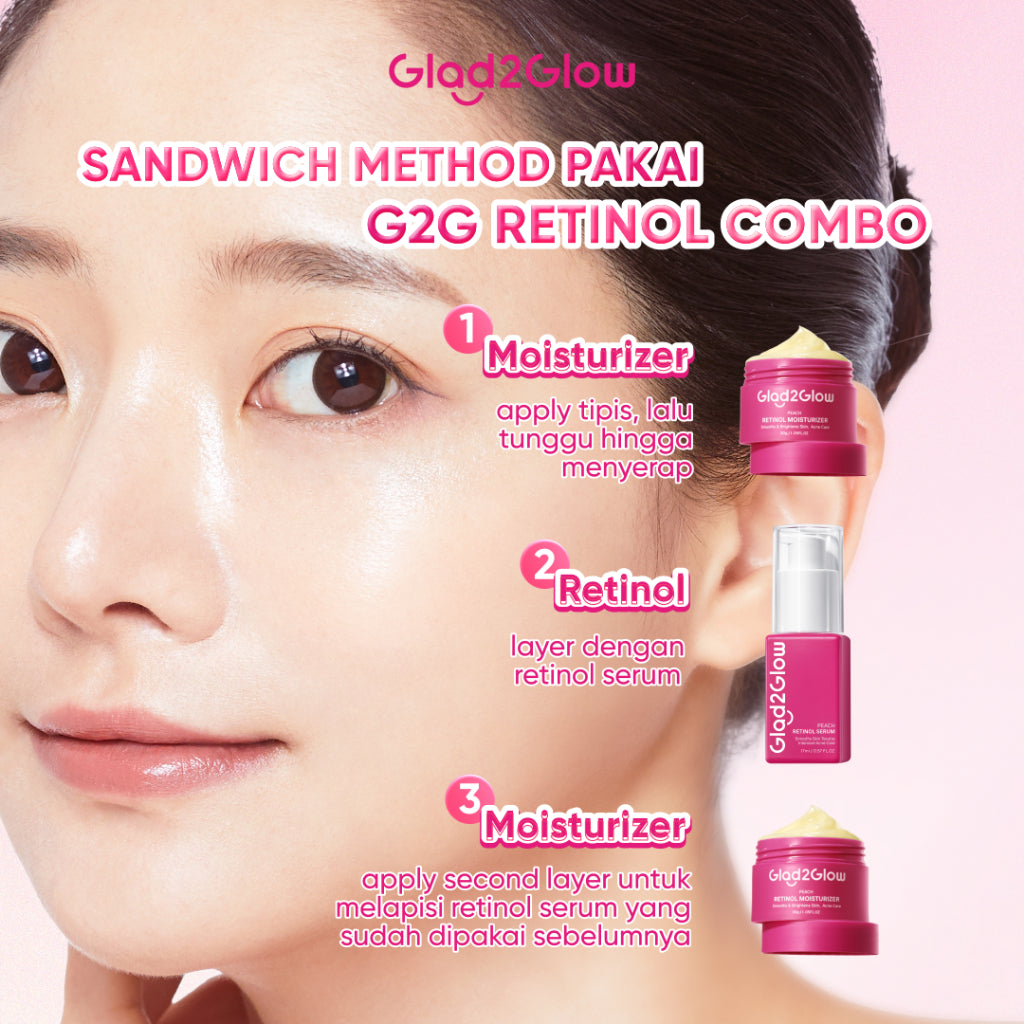 [Big Size]Glad2Glow Peach Retinol Moisturizer 100g Pelembab Anti Penuaan Penghalang Kulit Mencerahkan Flek Hitam Mengurangi kerutan mencerahkan warna kulit menghaluskan kulit mengecilkan pori-pori membesar dan melembabkan g2glow official store