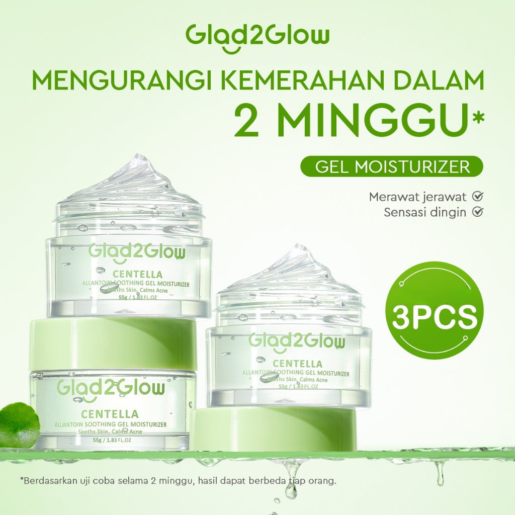 Glad2Glow Centella Water Gel Soothing Moisturizer Madeca Cream Berjerawat Acne Cica Pelembab Wajah 100g  Menenangkan kulit Mengurangi kemerahan Mengontrol minyak Mengobati kulit berjerawat Menjaga g2glow official store