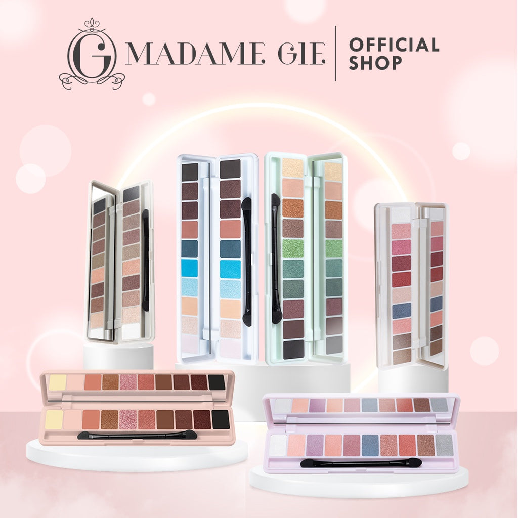 [FLASH SALE] Madame Gie Eye Illusions Moondust Temptation Eyeshadow Palette 10 Warna - Makeup Eyeshadow | Shimmer & Matte | Pigmented & Tahan Lama | Blendable | Natural Look