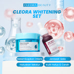 [   ] Cleora Whitening Special Bundle 2in1 - Glow Smooth Moisturizer + Red Saviour Skincare 1 Set Lengkap Pelembab Wajah Exfoliasi Peeling Solution Serum Mosturizer Mencerahkan Muka Kusam Niacinamide Eksfoliasi Scincare Wanita Dan Pria