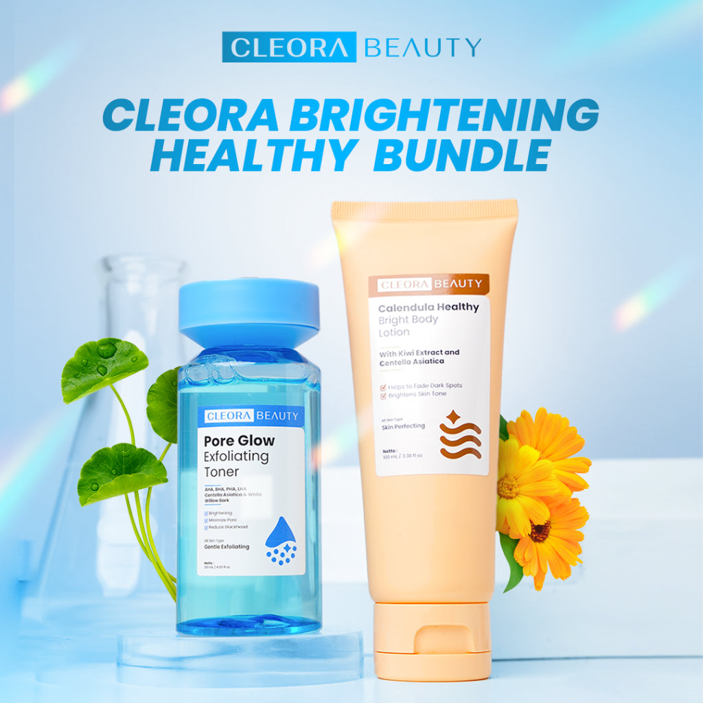 [SPECIAL OFFER] Cleora Bundle Calendula Series - Body Lotion Handbody Wanita Pria Niacinamide Brightening Memudarkan Bekas Luka BodyButter Skincare Moisturizer Whitening Pemutih Wajah Eksfoliasi Exfoliasi Mengangkat Sel Kulit Mati Jerawat Acne Peeling Gel