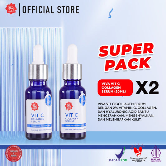 [SUPER PACK] Viva Vitamin C Collagen Serum with Triple Brightening Power, 2% Vitamin C, 2% Niacinamide, & Sodium Hyaluronate - 20ml