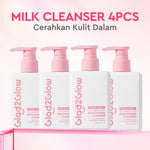 Glad2Glow Milk Amino Acid Gentle Cleanser Brightening facial wash skincare face wash sabun cuci muka cleansing balm exfoliating exfoliasi wajah sabun muka pembersih wajah Mencerahkan wajahMelembabkan kelembaban Mengandung asam amino g2glow official store