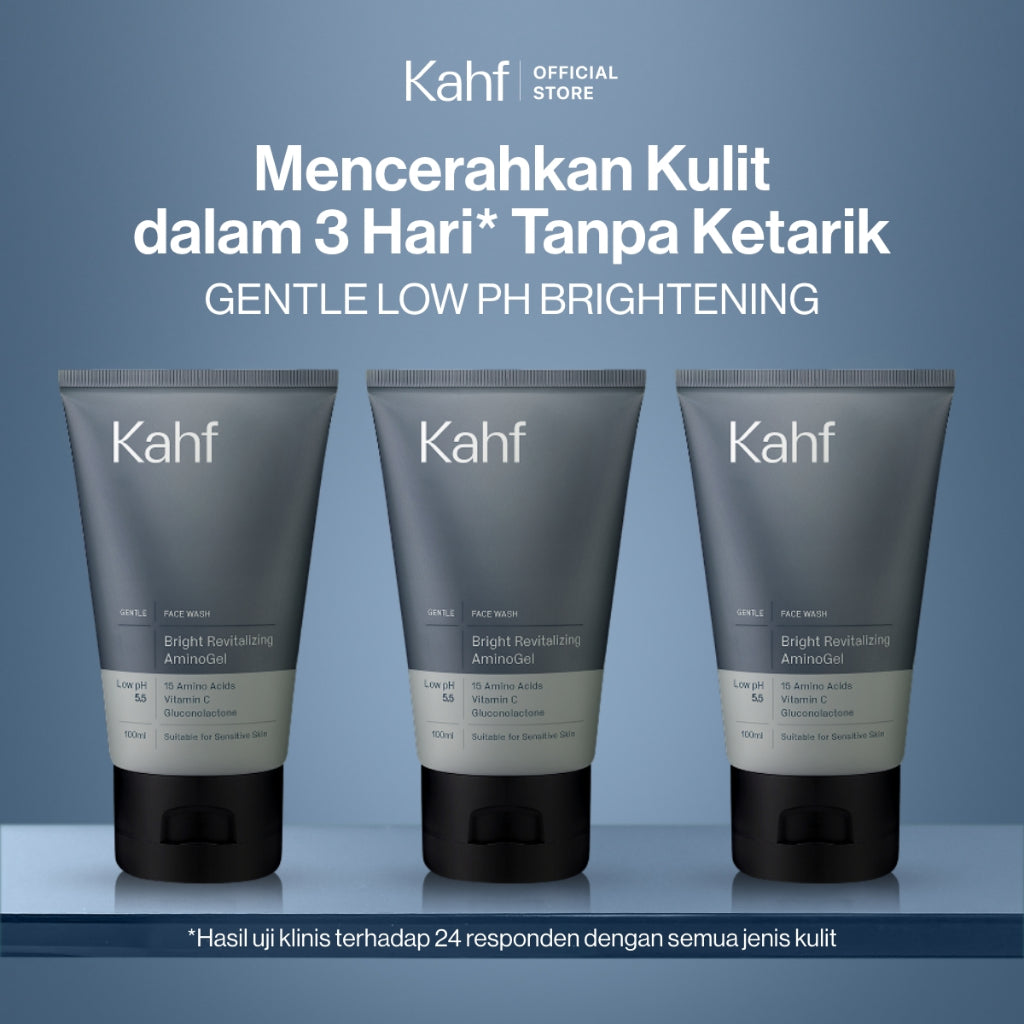 [KAHF BUNDLE 3IN1 PAKET FACIAL WASH - LAWAN JERAWAT, DEBU, DAN KOTORAN] Triple Pack Kahf Acne and Pore Cleanse Scrub 100 ml - Sabun Cuci Muka Pria dengan Scrub untuk Melawan Jerawat - Skincare Cleanser for Daily Use