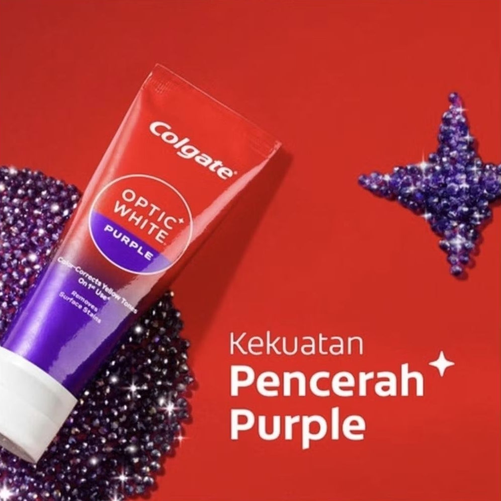 Colgate Optic White Purple Pasta Gigi Pemutih 100 g