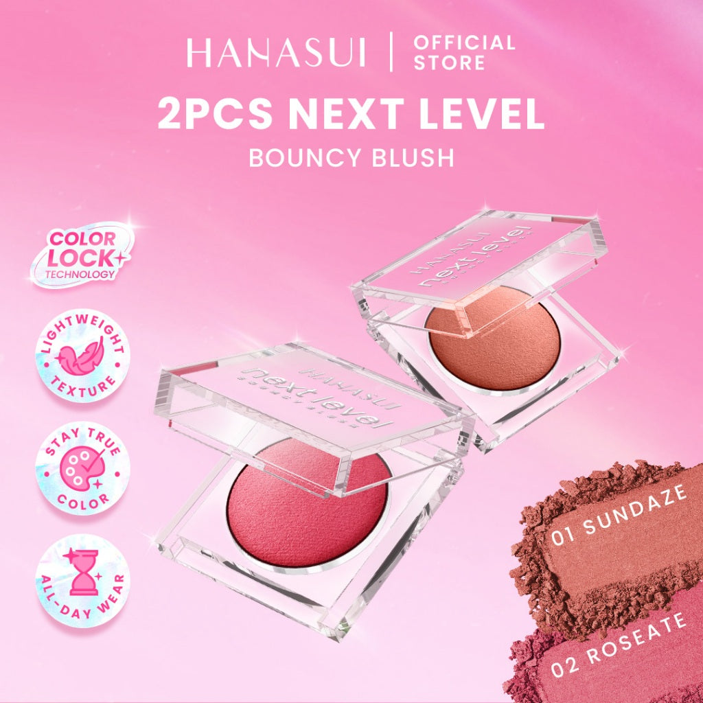 [Twinpack] Hanasui Next Level - Blurry Tint Bouncy Blush Butter Balm Liplast Cream Lip Tint Tahan Lama Velvet Finish Longlasting Bounce Tinted Balm Melembabkan Pigmented Matte Finish