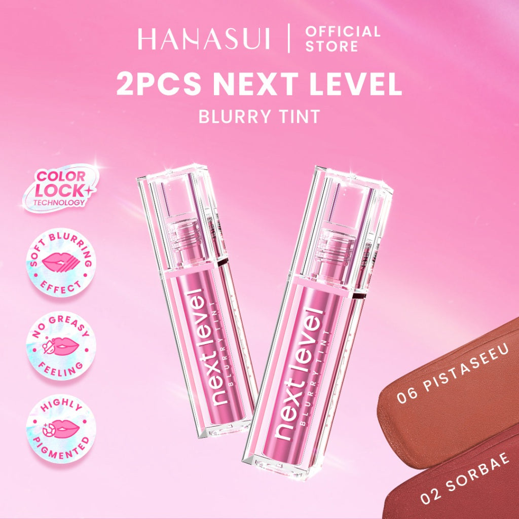 [Twinpack] Hanasui Next Level - Blurry Tint Bouncy Blush Butter Balm Liplast Cream Lip Tint Tahan Lama Velvet Finish Longlasting Bounce Tinted Balm Melembabkan Pigmented Matte Finish