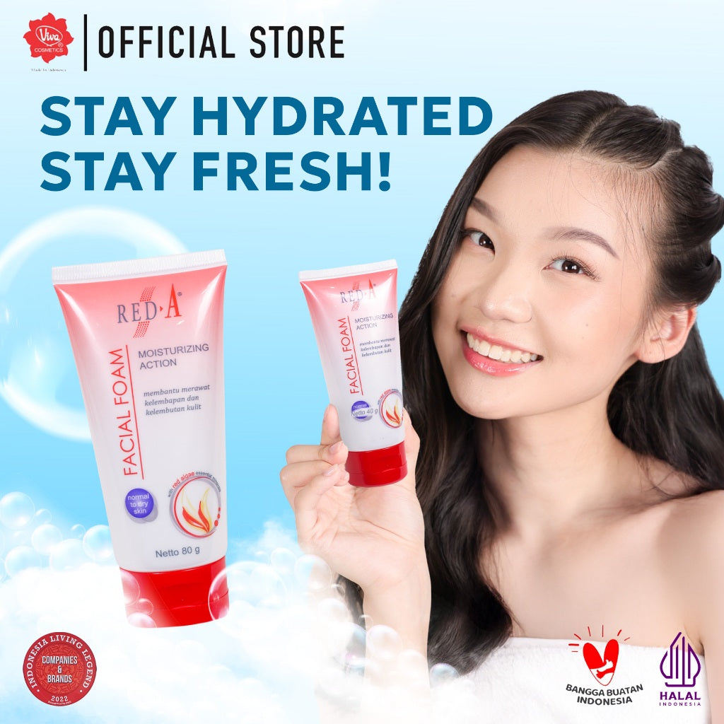 Red-A Facial Foam For Normal To Dry with Moisturizer Complex, Chamomile & Red Algae Extract (tersedia 40 Gr & 80 Gr )