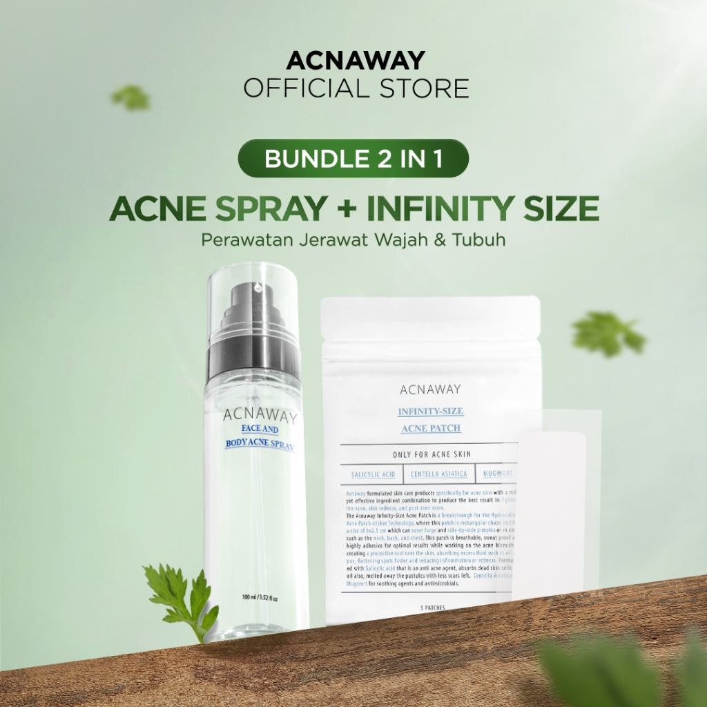 ACNAWAY Acne Face & Body Spray – Face Mist Spray Jerawat untuk Wajah & Badan | Skincare Calming Spray dengan AHA BHA PHA + BSASM + Multibiome | Penghilang Jerawat Punggung, Melembapkan & Menyejukkan Kulit Berjerawat