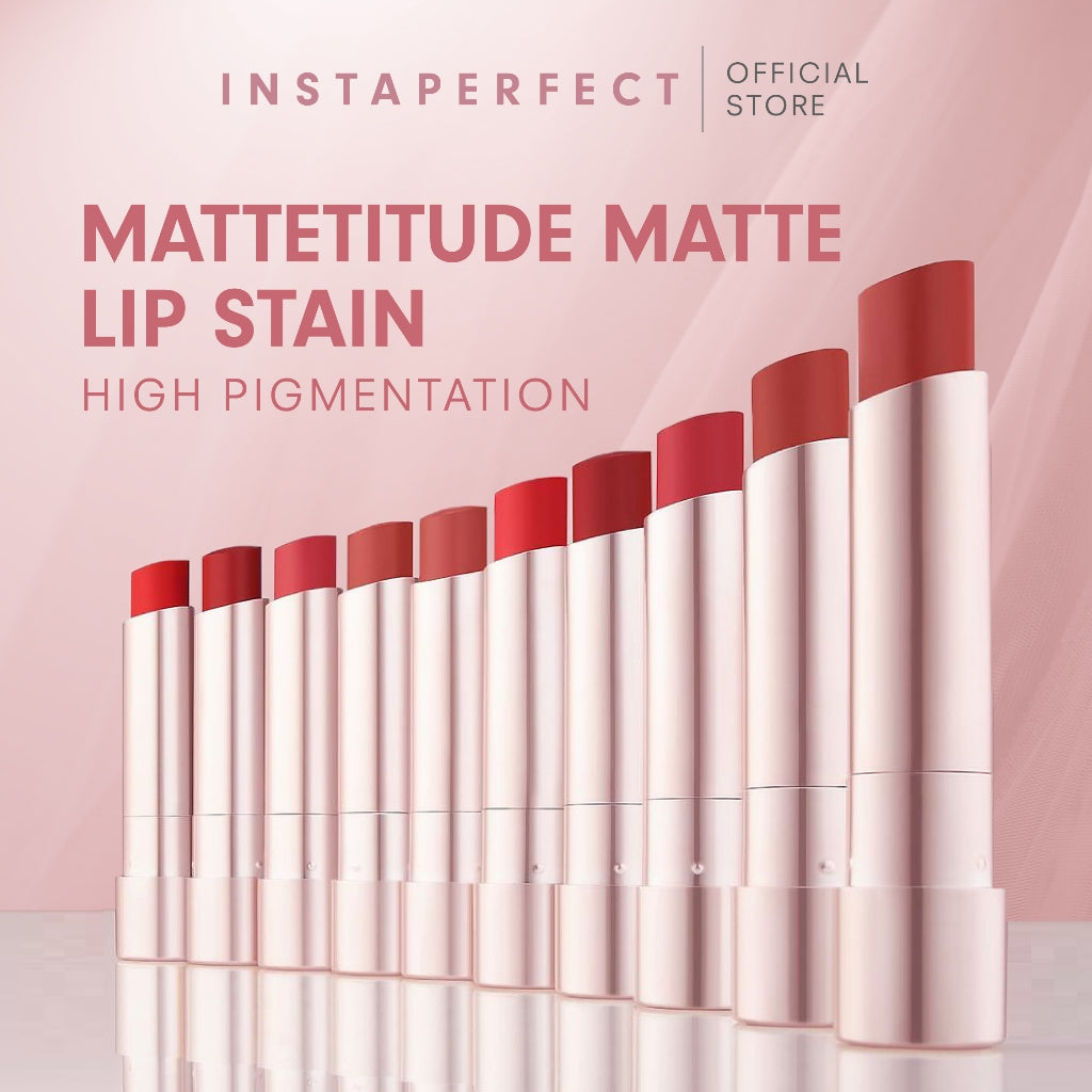 Instaperfect MATTETITUDE Matte Stain Lipstick 3.5 g - Lipstick (High Pigmented & Tahan Lama Hingga 10 Jam)