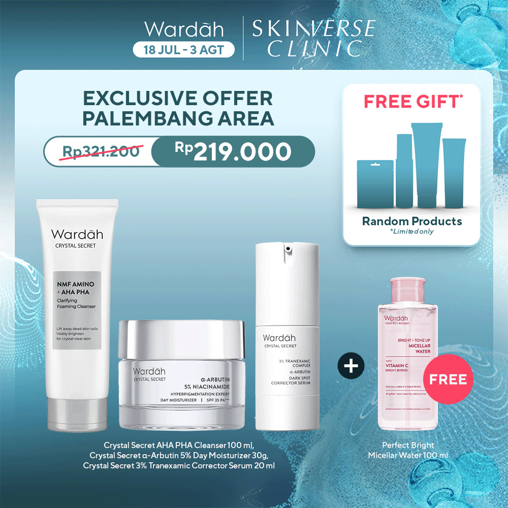 [SPECIAL BUNDLE SKINVERSE: PALEMBANG] Wardah Crystal Secret NMF Amino Foaming Cleanser, Wardah Crystal Niacinamide Day