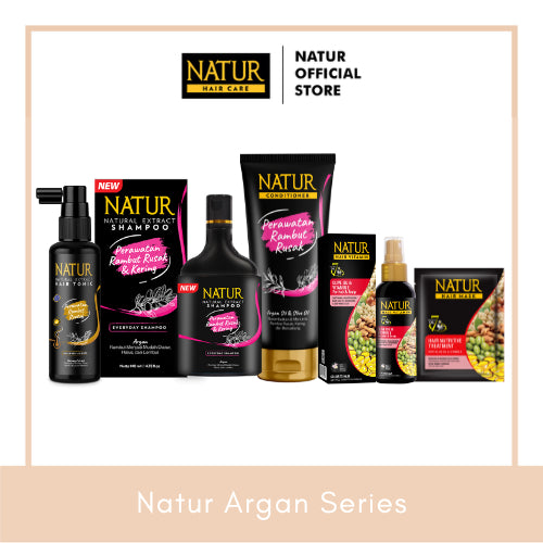 Natur Argan Series - Perawatan Rambut Rusak, Kering, dan Bercabang