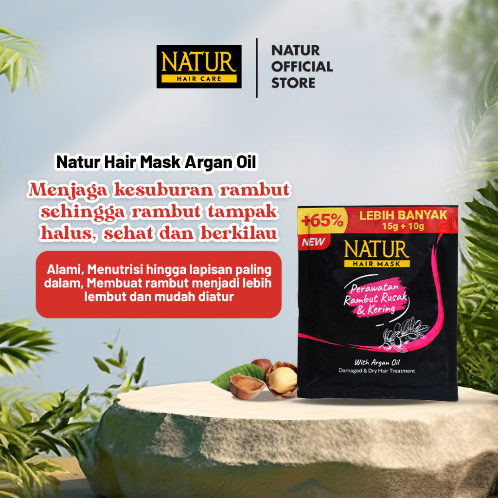 Natur Hair Mask Olive Oil 3pcs - Paket Masker Rambut Rusak 3pcs