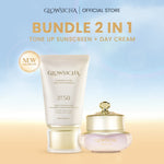 Glowsicha - Luminous Glow Tone Up Sunscreen SPF 50 PA+++ Sunscreen Ringan Dengan Niacinamide Tidak lengket dikulit SS Sunblock Mencerahkan Melindungi UV menjaga kelembapan kulit Hydrating Sunscreen Membantu Mencerahkan Wajah glowing