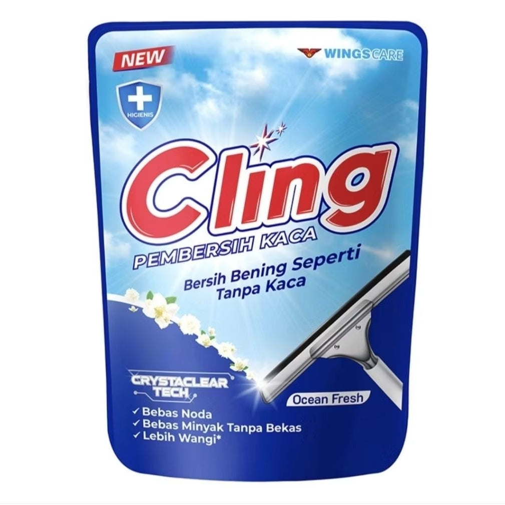 Cling Cairan Pembersih Kaca Ocean Fresh Refill 400 ml