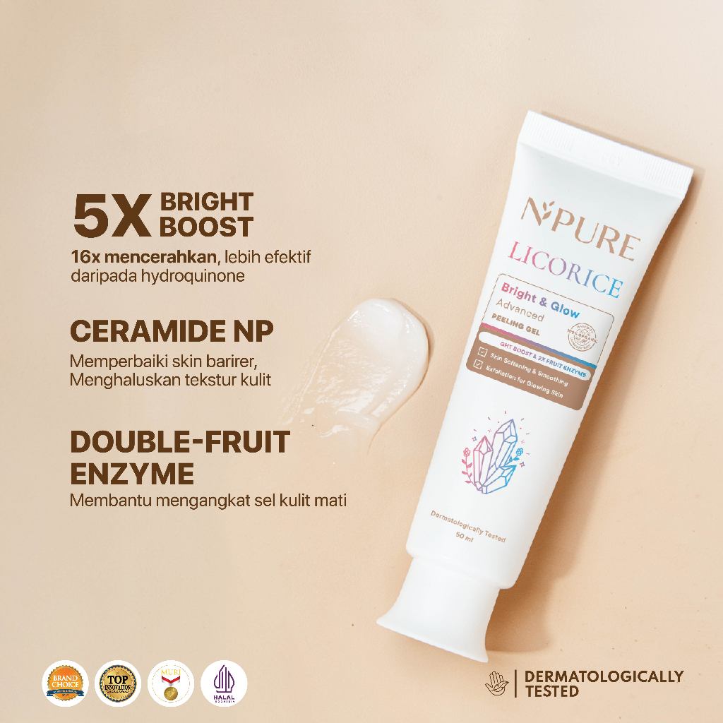 NPURE Peeling Gel Licorice / Advance Exfoliating / Brightening Glowing / Peeling Gel Penghilang Daki / Glowing Cerah