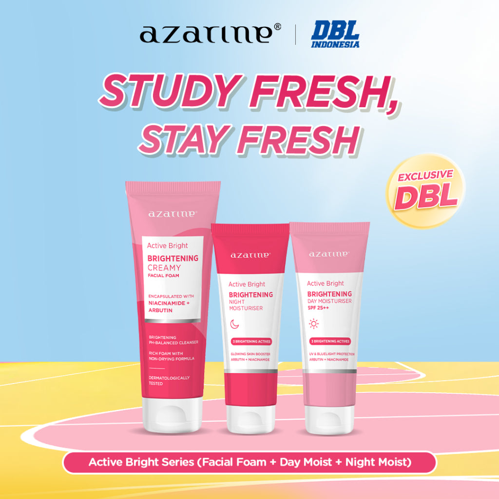 Azarine Study Fresh, Stay Fresh Active Bright Series Treatment (Face Wash + Day Cream + Night Cream)