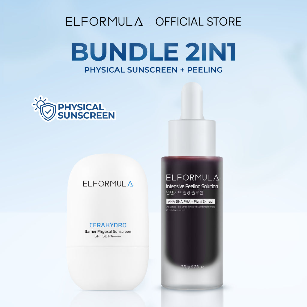 ELFORMULA Intensive Peeling Solution - Peeling Serum Dark Spot Glass Skin Eksfoliasi Wajah Mengangkat Sel Kulit Mati AHA BHA PHA Glowing Smooth Skin Mencerahkan Kulit Halus Blackhead Brightening Whitening Exfoliasi Exfoliating