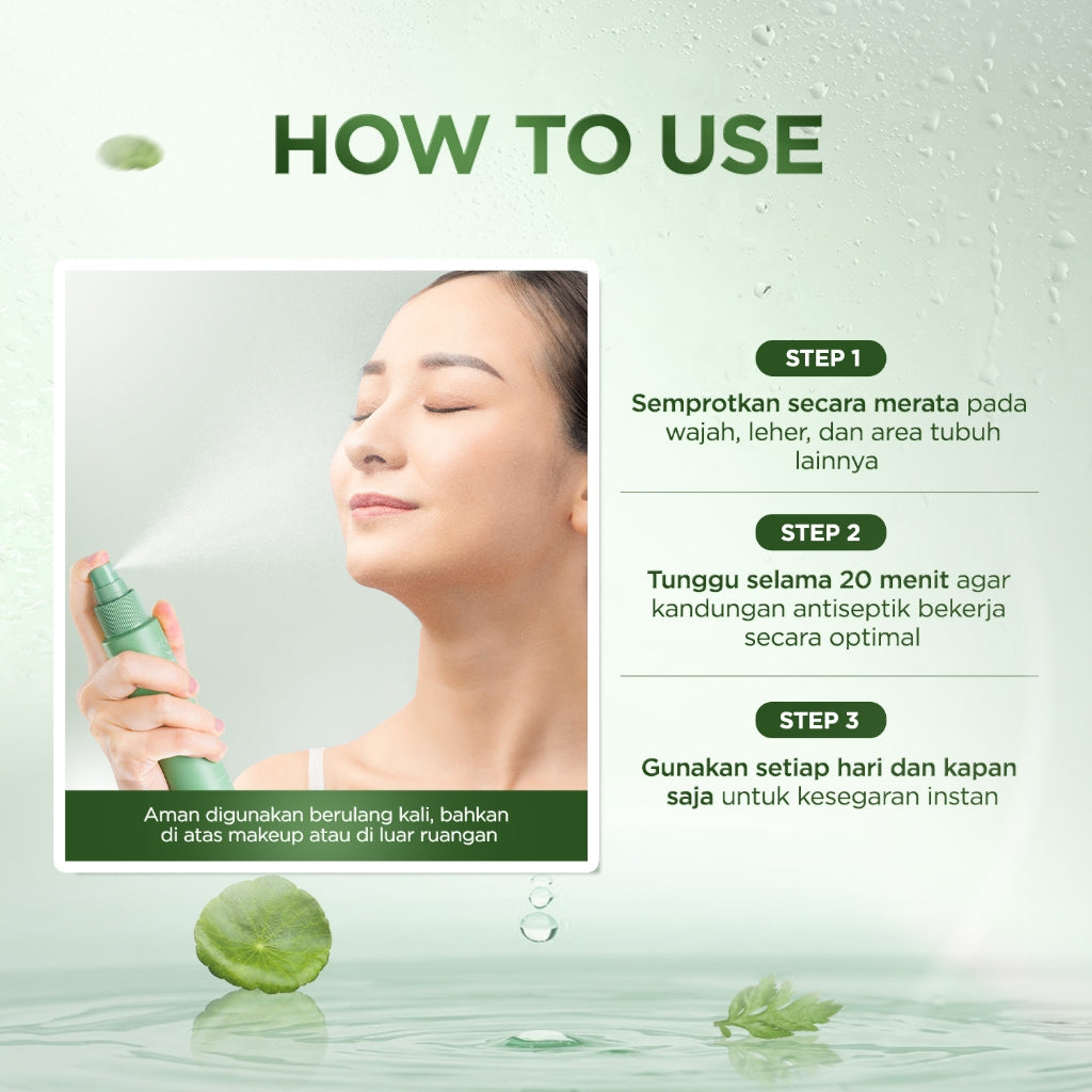 ACNAWAY Mugwort Acne Face Mist Spray – Antiseptik Wajah Jerawat dengan HOCl + Centella + Mugwort | Mencegah Breakout, Redakan Kemerahan, Melembabkan | Face Mist Anti Bakteri untuk Wajah Berjerawat & Sensitif