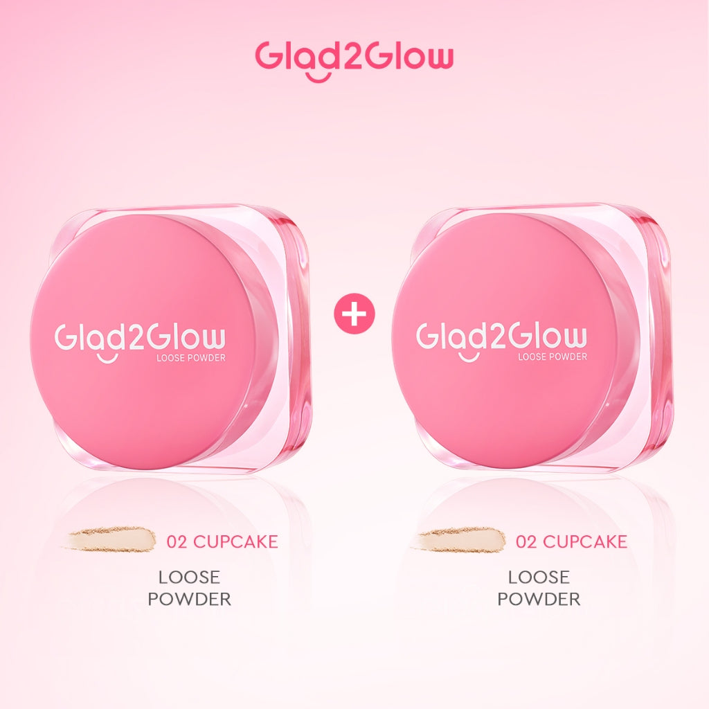 Glad2Glow Perfect Blur&Cover Loose Powder oil control Finishing Kontrol Minyak Tahan Lama Anti Luntur Halus Sempurna & Cover Tinggi bedak padat bedak tabur two way cake cushion foundation setting spray make up g2g glad2glow official store