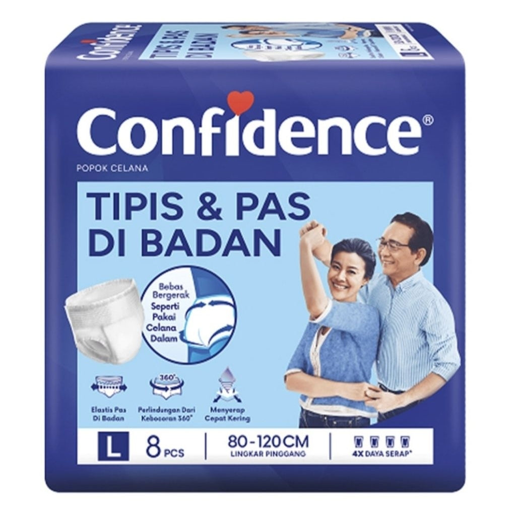 Confidence Popok Celana Dewasa Pas Badan M10 L 8 pcs
