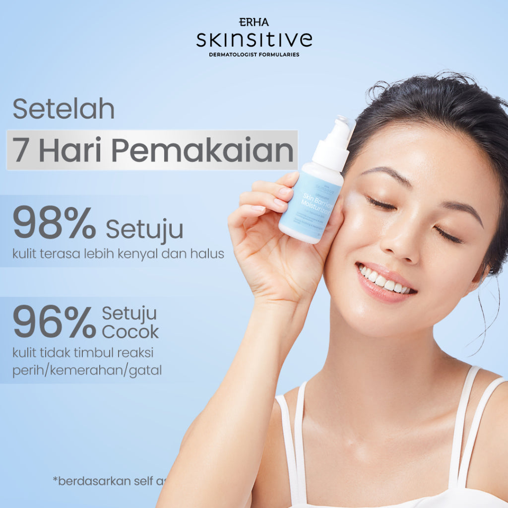 ERHA Skinsitive Ultracalm Skin Barrier Moisturizer 80ml | Pelembap Wajah Semua Jenis Kulit (Normal, Kering, Berminyak, Sensitif) | Deep Moisturize, Tekstur Ringan, Cepat Menyerap | Skin Barrier Kuat Dengan Ceramide, Panthenol, Niacinamide, Calming