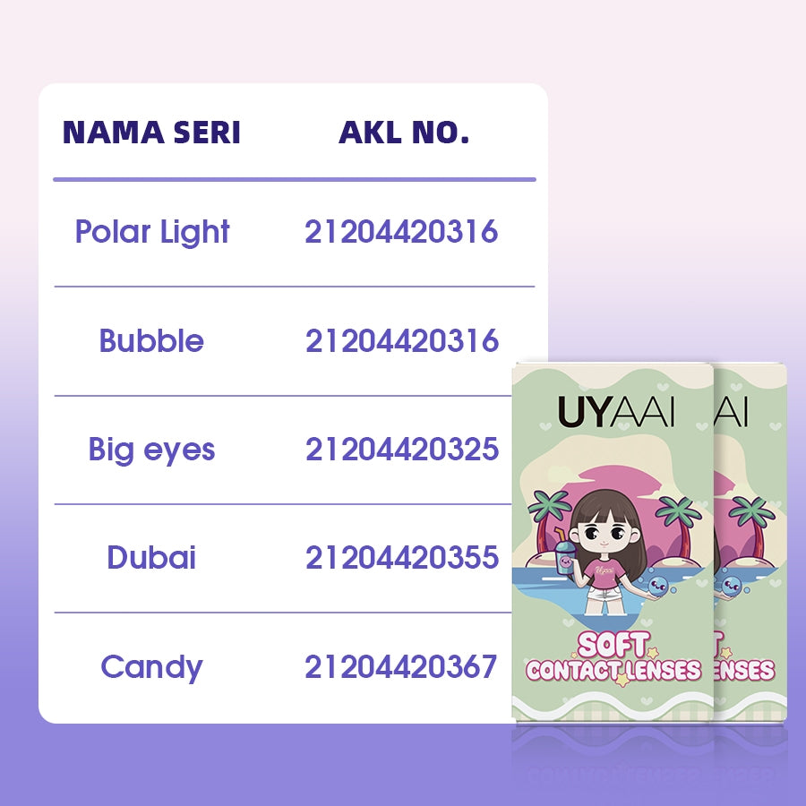 UYAAI softlens 14MM Minus 0.00 s/d -6.00 Mata Korea seri Classic Sepasang LENSA KONTAK  6Bulan