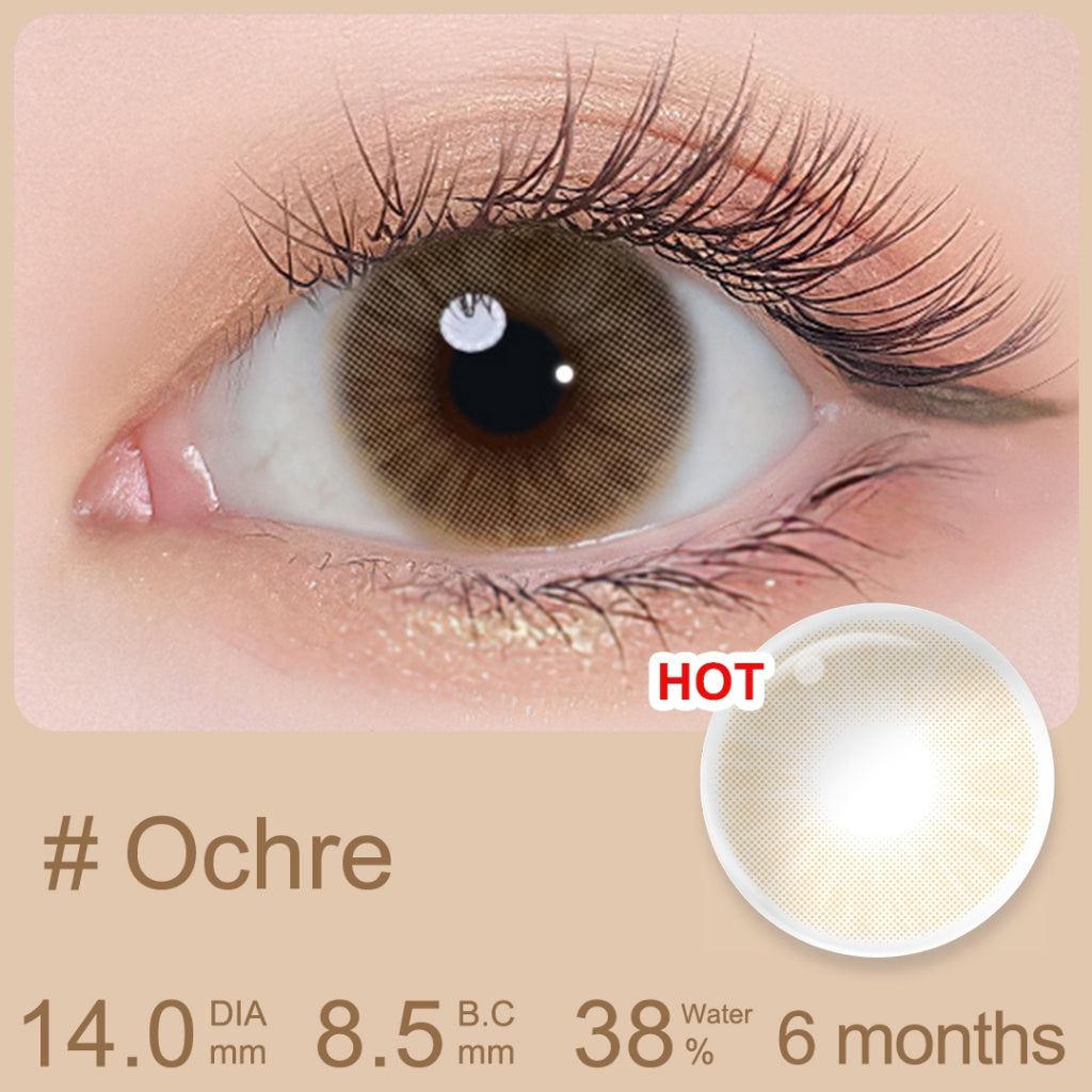 Magister Softlens Normal abu-abu coklat hitam seri Sepasang Lensa kontak diameter14.0-14.5MM kadar air 38% soflens