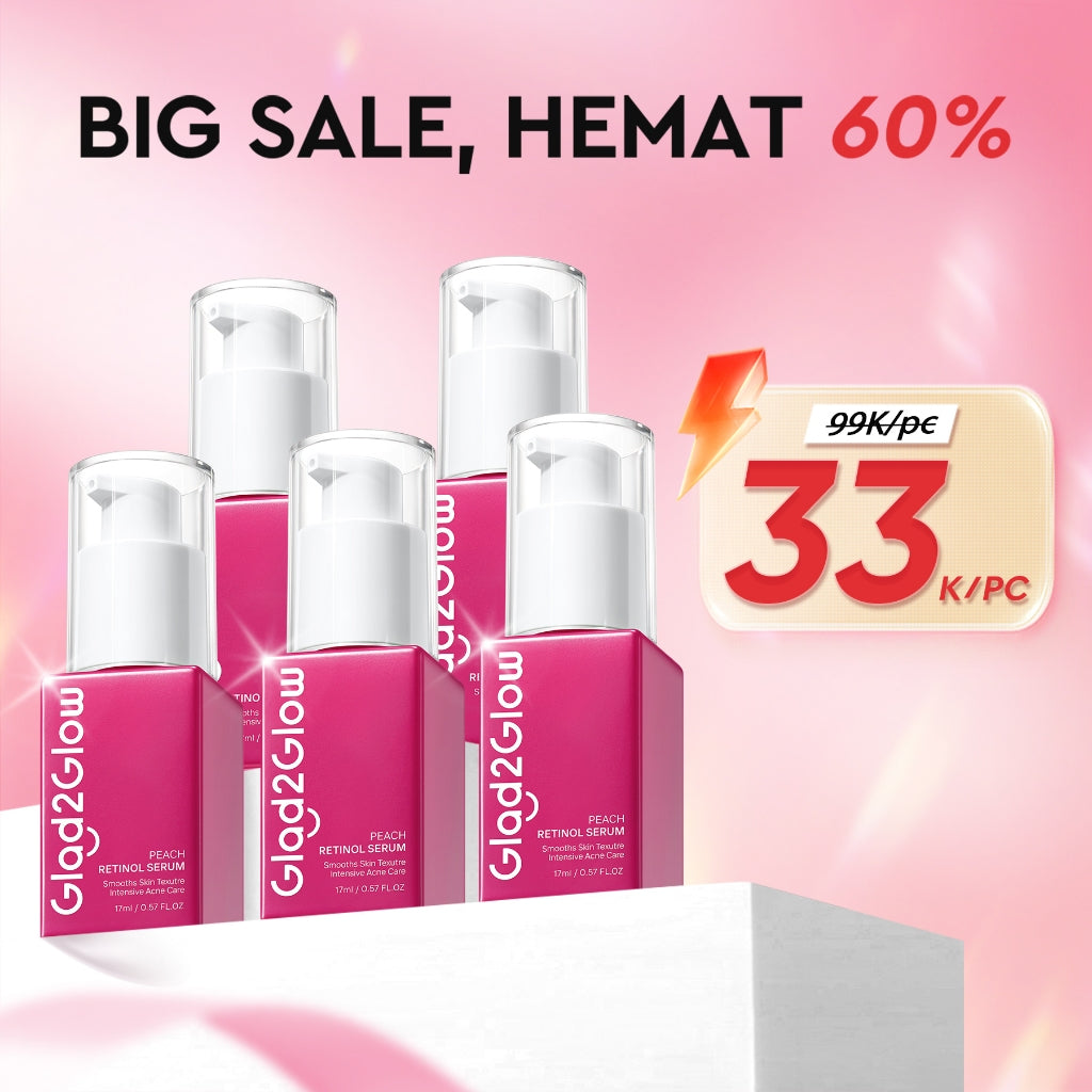 Glad2Glow Peach Retinol Serum aging serum skincare serum wajah Anti-kerut kulit halus Eksfoliasi Pulihkan Serum brightening glowing skin serum mencerahkan wajah exfoliasi wajah pelembab Membantu mencegah tanda-tanda penuaan dini glad2glow official store