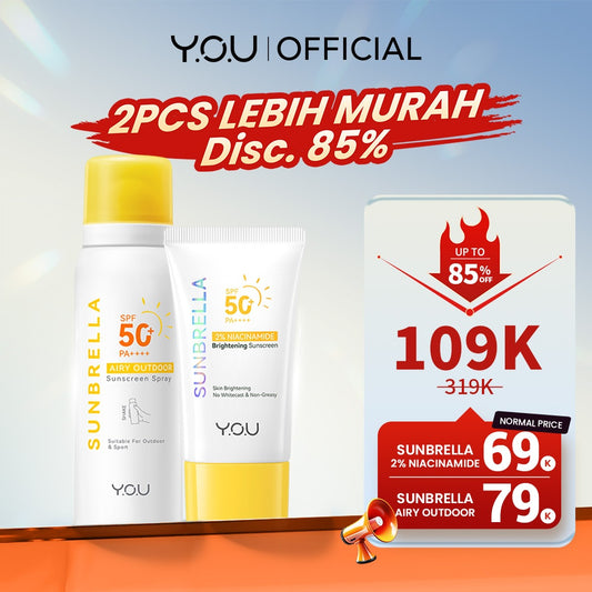 YOU Sunbrella Airy Outdoor Sunscreen Spray SPF50+ PA++++ Tabir Surya Mist Sweatproof and Waterproof [ Best Selling ]