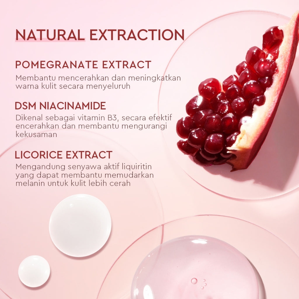 Glad2Glow Pomegrante Niacinamide Power Bright Serum Brightening Serum Mencerahkan Wajah Pemutih Wajah Serum Wajah Serum Glowing Serum Whitening Serum And Essence Wajah Facial Serum Niacinamide Serum Lightening Serum G2G Serum Bekas Jerawat Serum Wajah