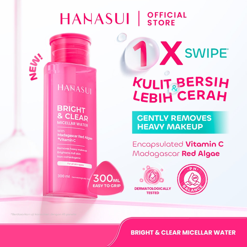 【BUNDLE】HANASUI Basic Skincare Set - Glow Expert Gentle Cleanser Collagen Water Sunscreen SPF 50 Bright Expert Moisturizer Gel Micellar Water Niacinamide Tranexamic Acid Vitamin C Membersihkan Melembapkan Mencerahkan Wajah