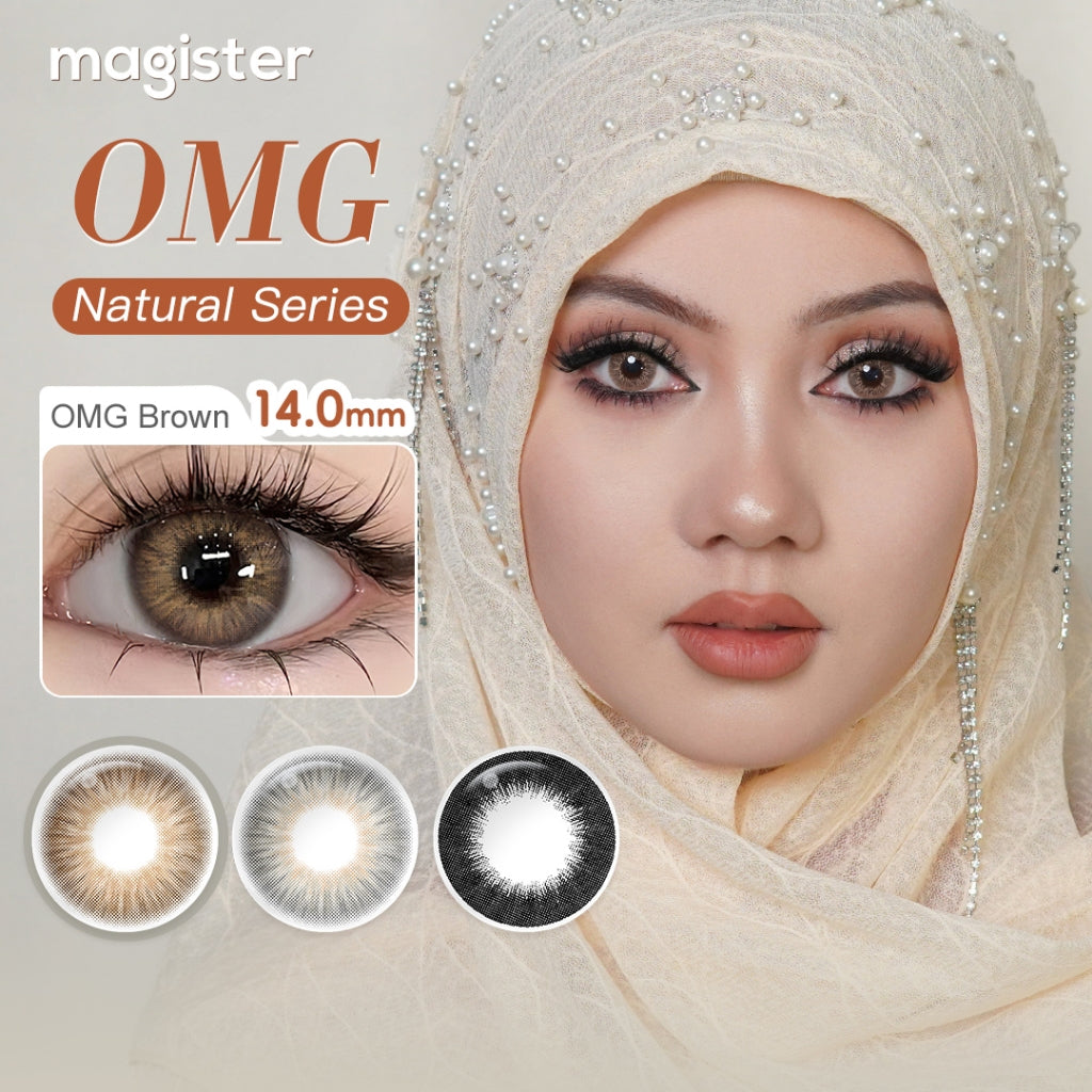 [0.00~-6.00]Magister Softlens Minus OMG Sepasang Lensa Kontak Warna Diameter 14.00mm 6bulan