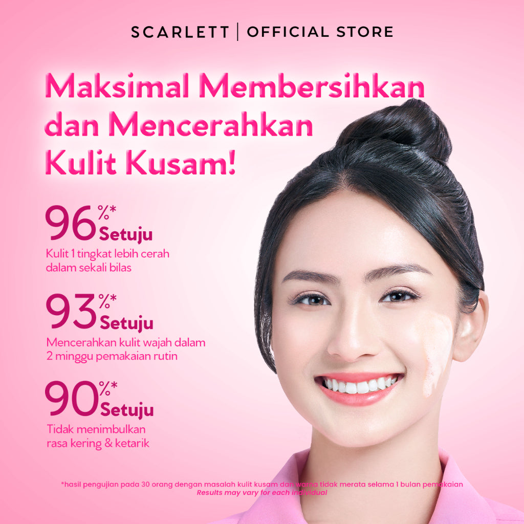 SCARLETT Low pH Glow Bright Gel Cleanser-Facial Wash Gentle Formula, Kulit Tidak Ketarik, Low pH Sensitive Skin Friendly, Repair Skin Barrier, Instant Tone Up, Mencerahkan, Pencerah Wajah, Niacinamide & Peach Extract. Scarlett Official Store