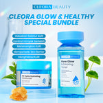 [COMBO HEMAT] Cleora Beauty Special Bundle Pore Glow Exfoliating Toner + Cleora 8x Hyalu Hydrating Moisturizer Gel - 4X Power Exsfoliasi Wajah Mencerahkan & Meratakan Warna Kulit  Skincare Pemutih Wajah Mengurangi Komedo Paket Scincare Acne Wanita Pria