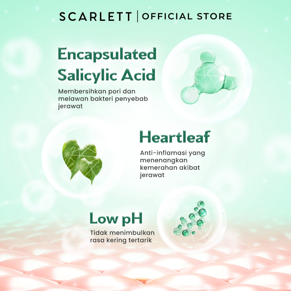 SCARLETT Low pH Acne Peace Gel Cleanser-Facial Wash Gentle Sabun Cuci Muka Low pH, Kulit Tidak Ketarik, Basic Skincare Anti Jerawat, Aman Untuk Kulit Sensitif Aman untuk Skin Barrier, Untuk Kulit Berjerawat dan Berminyak, Membersihkan Kotoran dan Minyak